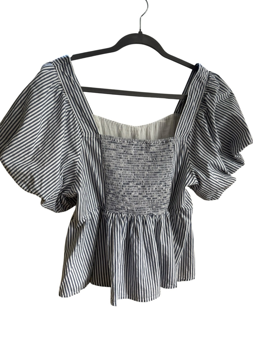 Old Navy Peasant Peplum Blouse + Black Puff Sleeve Top Bundle – Size XL - Picture 7 of 9